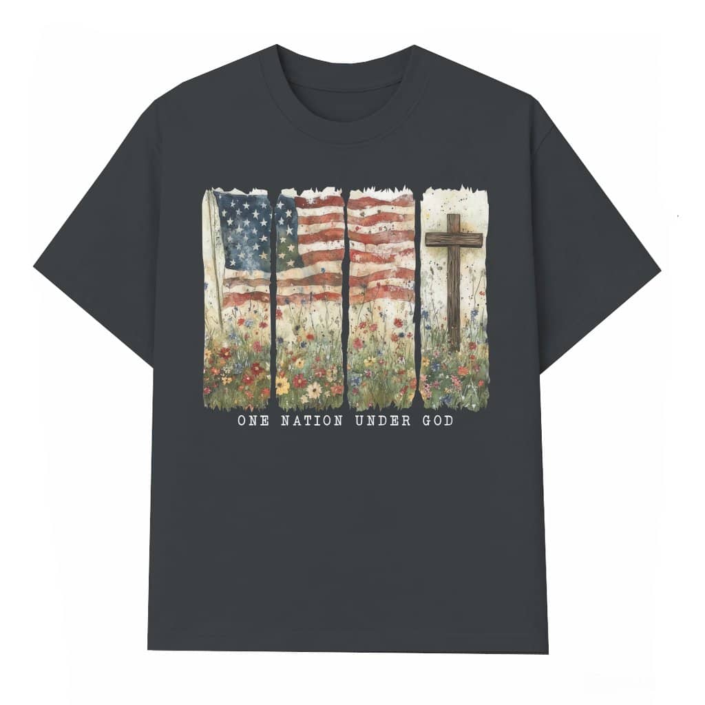 One Nation Under God T-shirt – Christian Faith Gift Vintage