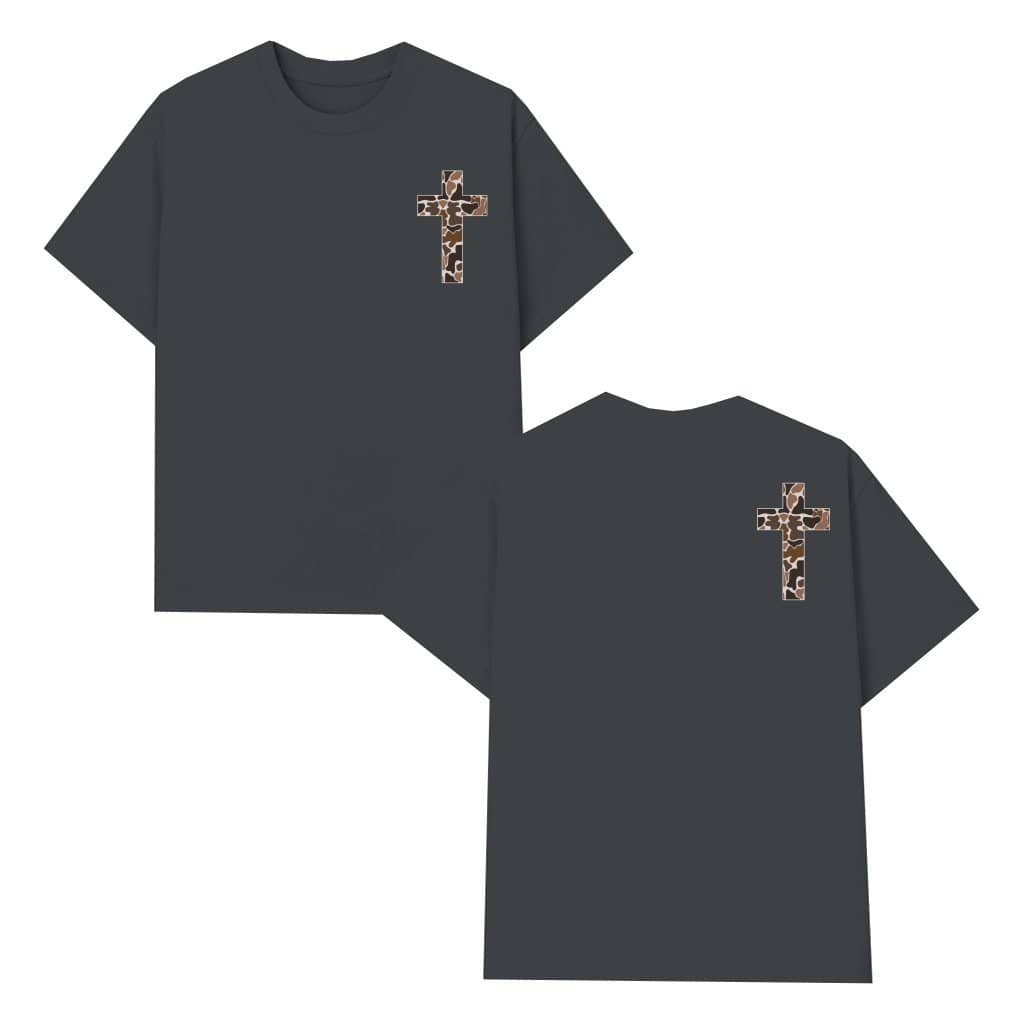 Christian Camo Cross T-shirt – Christian Gift for Believers Philippians 4:13 Inspirational