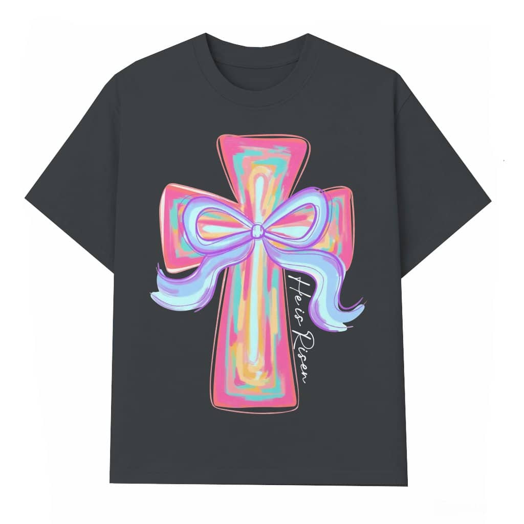 He Is Risen Cross T-shirt – Easter Christian Gift