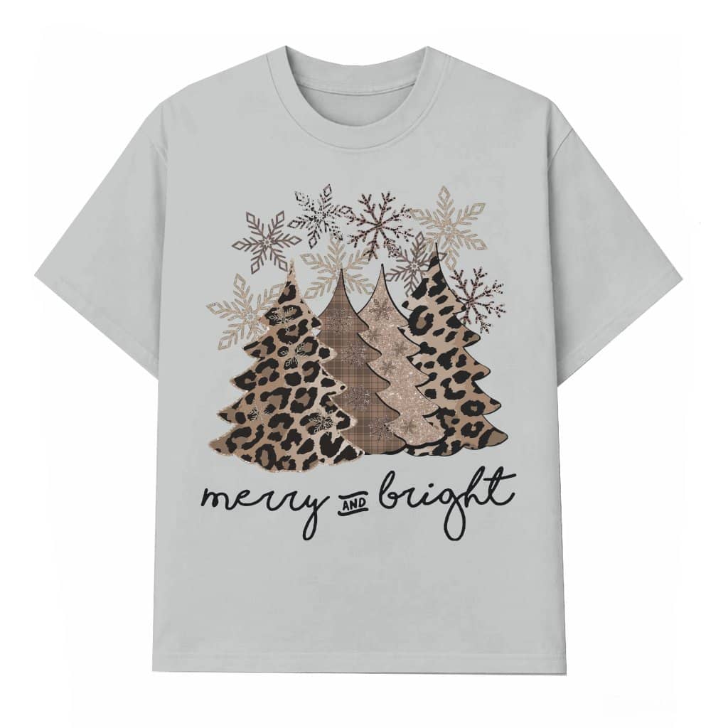 Cute Christmas Tree Snowflakes T-shirt – Christmas Gift for Women Casual