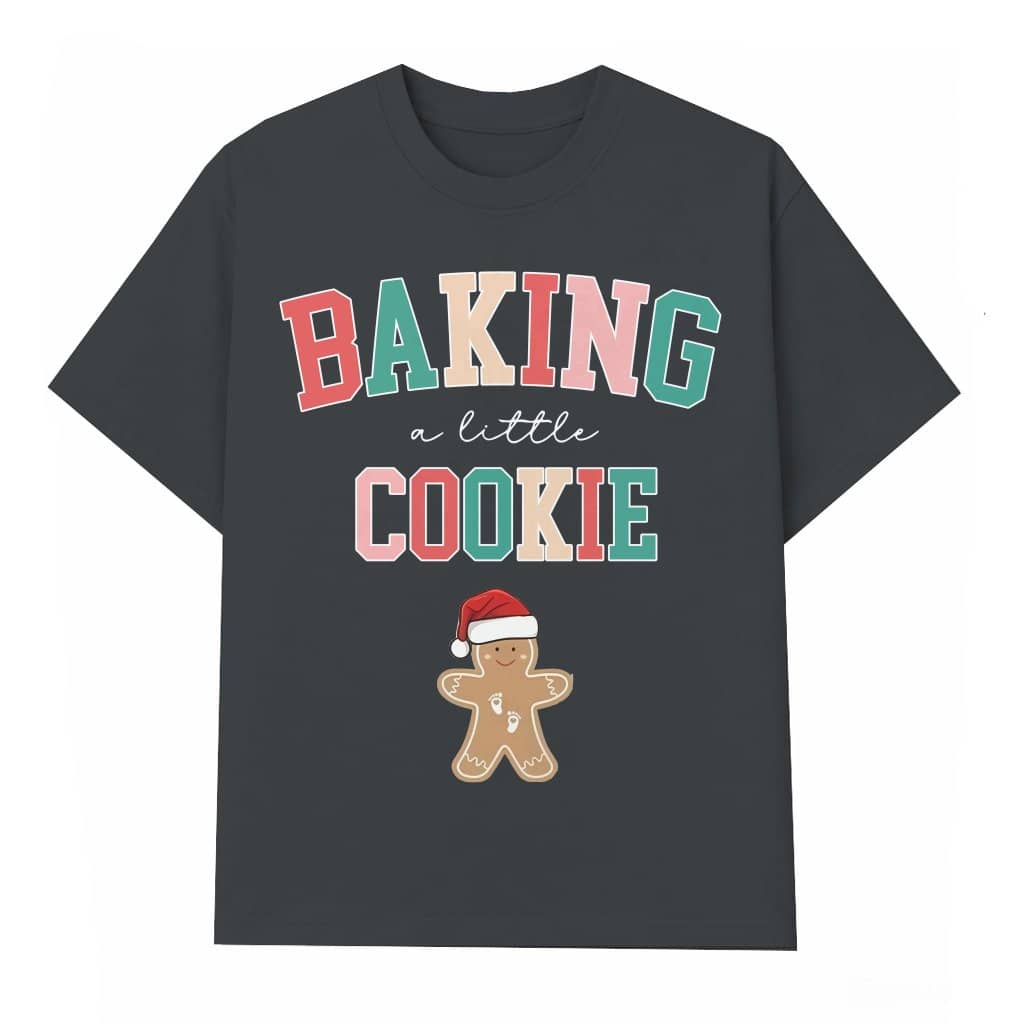 Funny Baking T-shirt – Christmas Pregnancy Announcement Gift for Expecting Mom