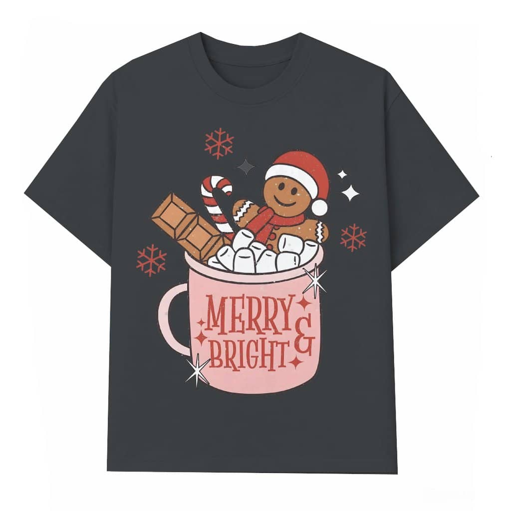 Retro Gingerbread Tee – Christmas Gift Merry Coffee
