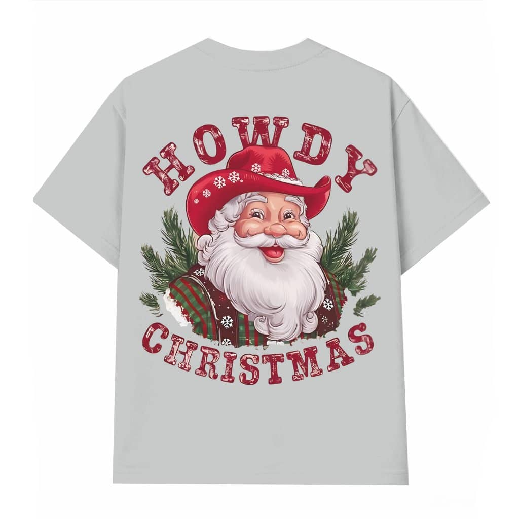 Howdy Christmas T-shirt – Christmas Gift for Men Funny Cowboy Style Santa