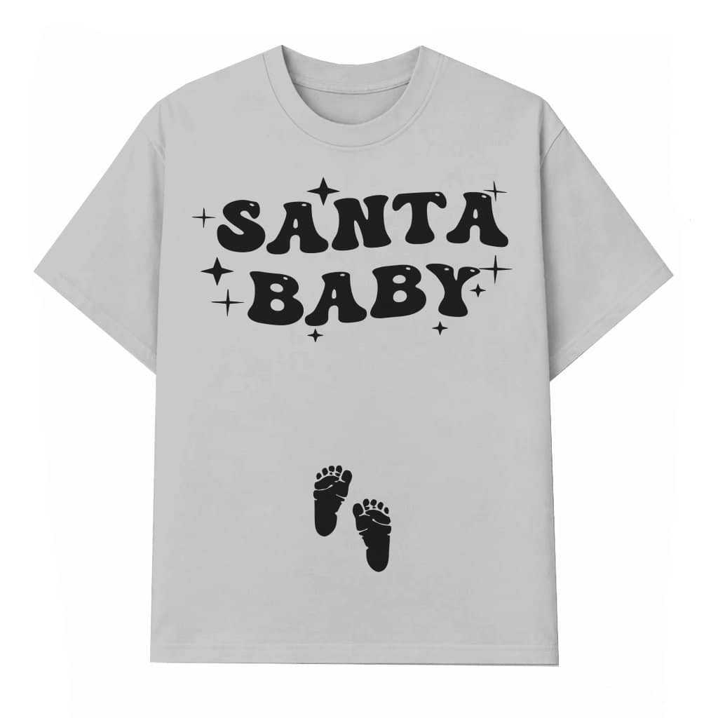 Santa Baby Reveal Pregnancy Announcement T-shirt – Christmas Gift for Mom-to-be