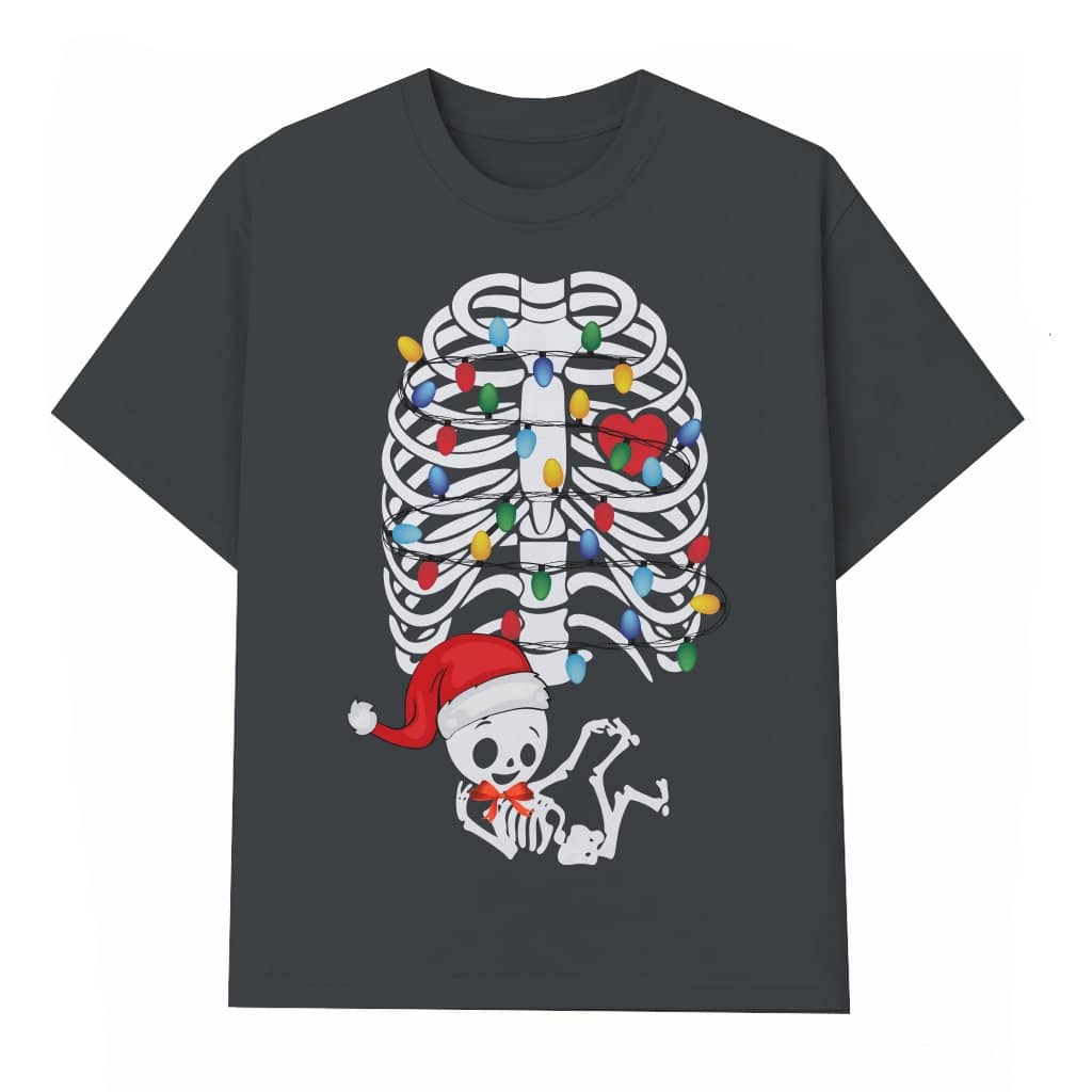 Funny Skeleton Pregnancy Announcement T-shirt – Christmas Gift for Expecting Mom