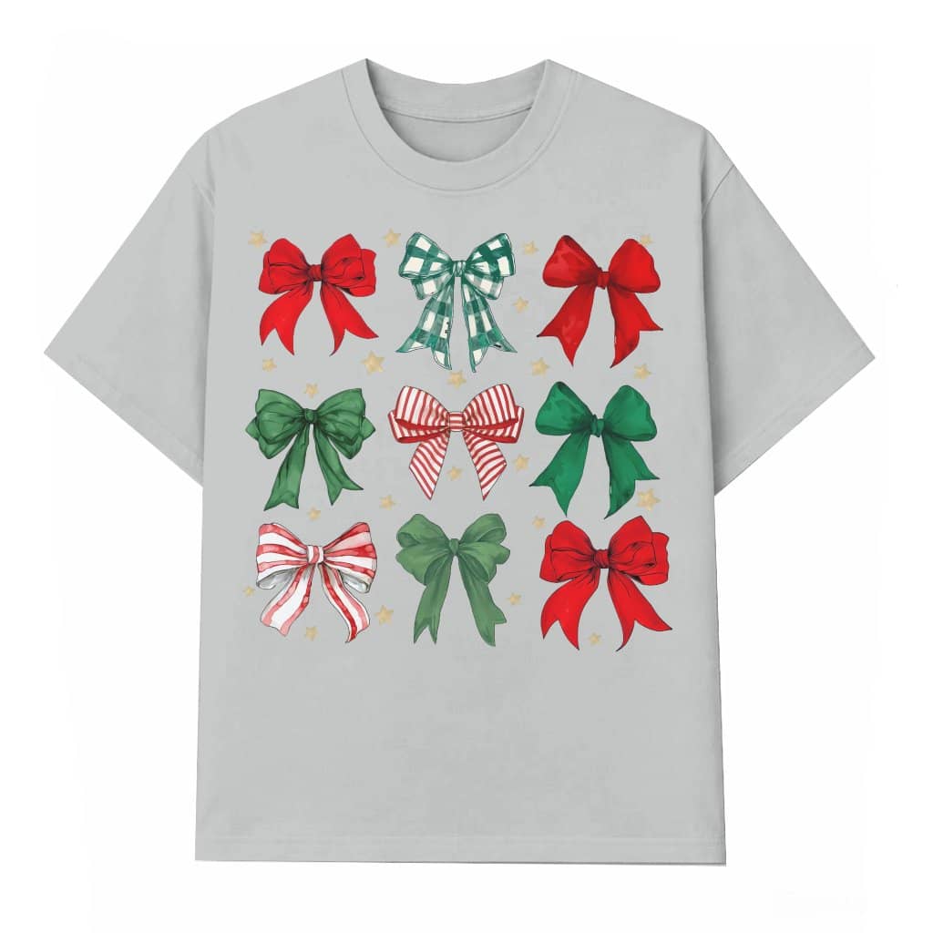 Christmas Bows T-shirt – Christmas Gift Oversized Fit