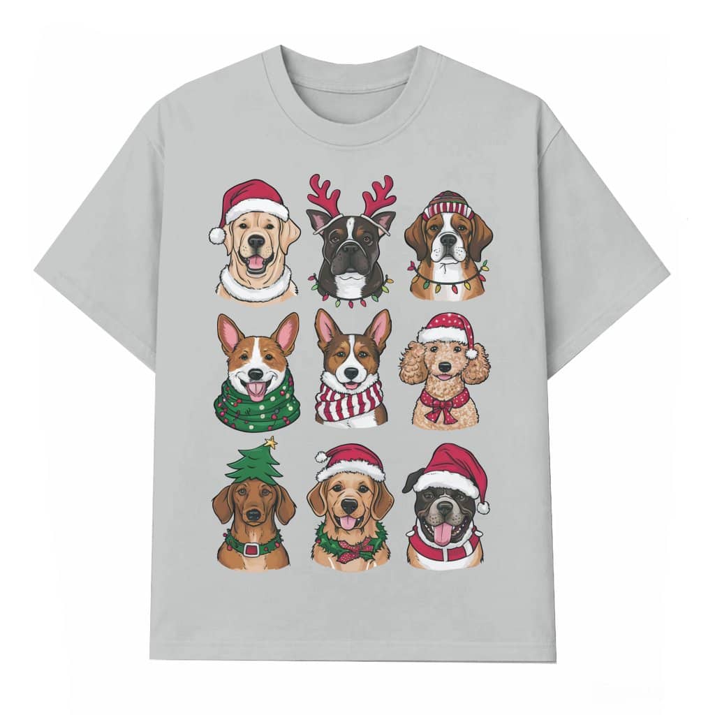 Cute Christmas Dogs T-shirt – Merry Christmas Gift for Dog Lover Unisex