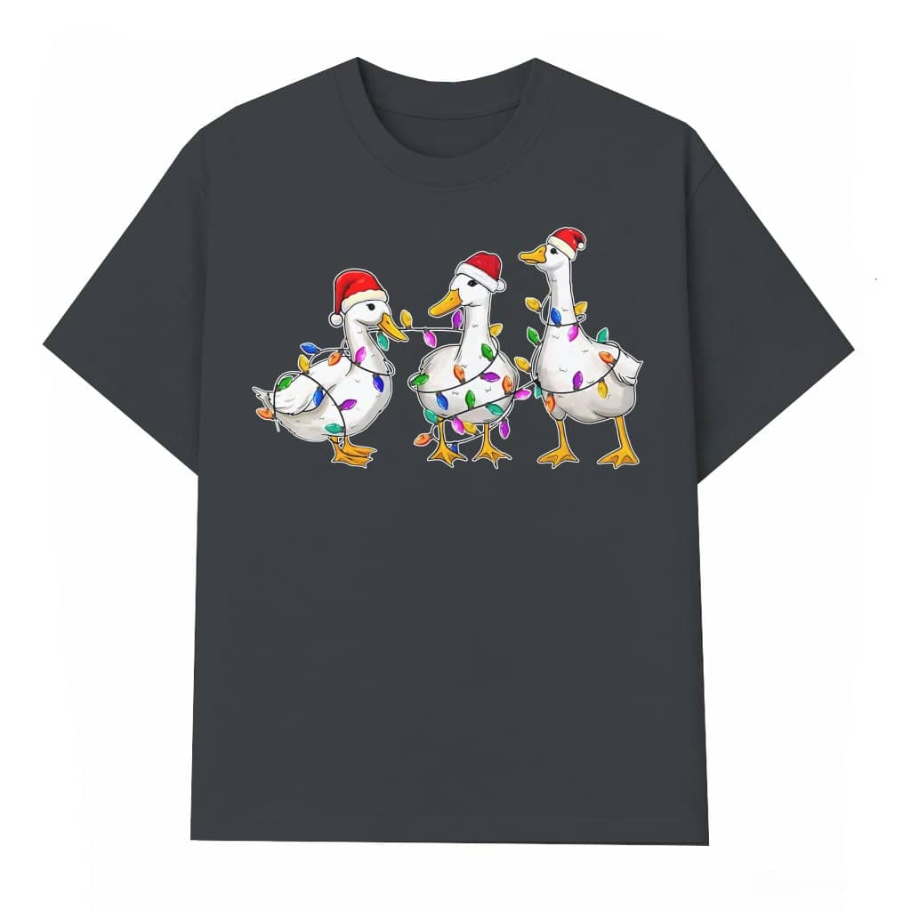 Christmas Geese Santa Hat Shirt – Funny Christmas Gift for Her