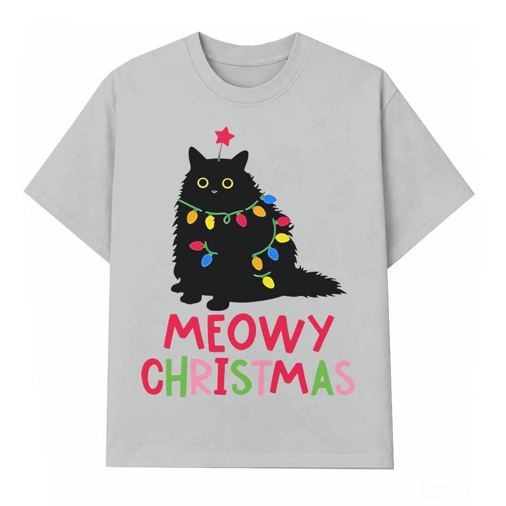 Cute Black Cat T-shirt – Christmas Gift for Cat Lover Funny