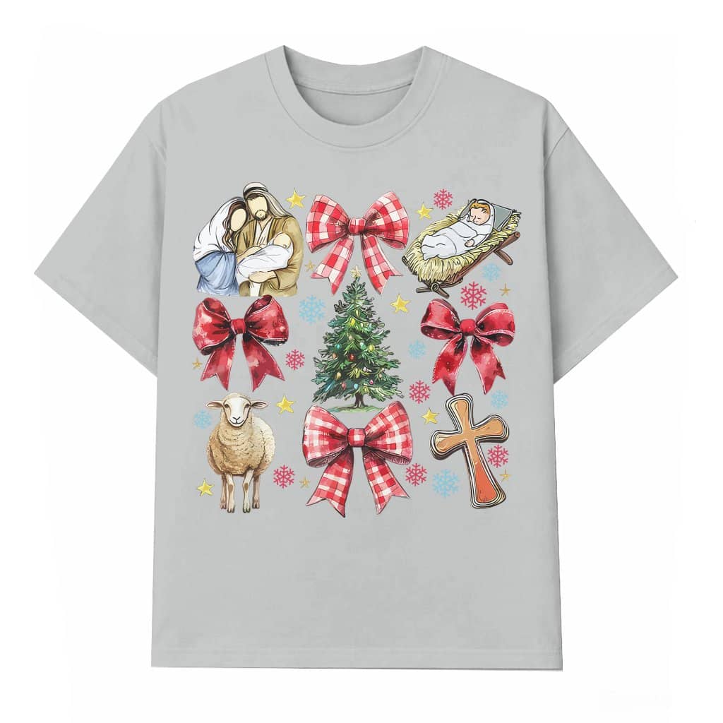Coquette Baby Jesus T-shirt – Christmas Gift for Women Christian Cute Trendy
