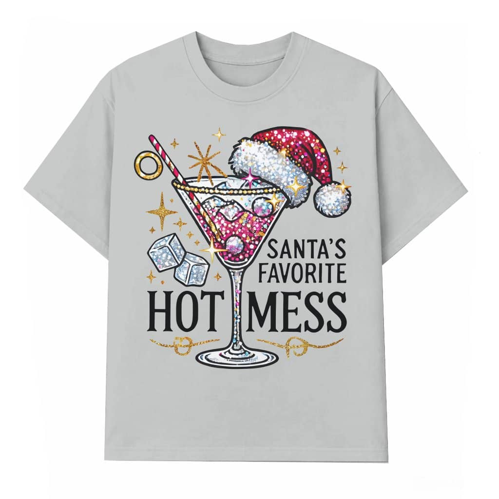Funny Hot Mess Martini T-shirt – Christmas Gift for Her Party Drink