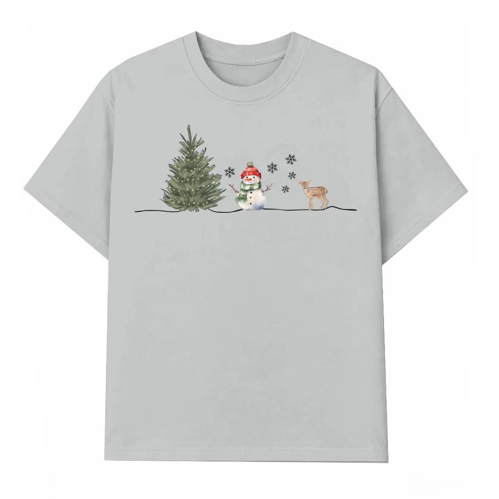 Cute Christmas Snowman T-shirt – Christmas Gift for Men Women