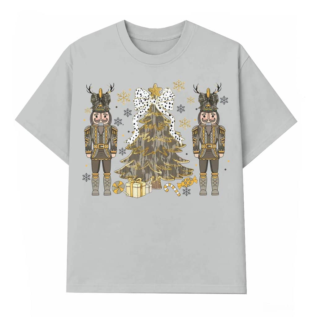 Camo Nutcracker Hunting Deer T-shirt – Christmas Gift for Hunter Cute