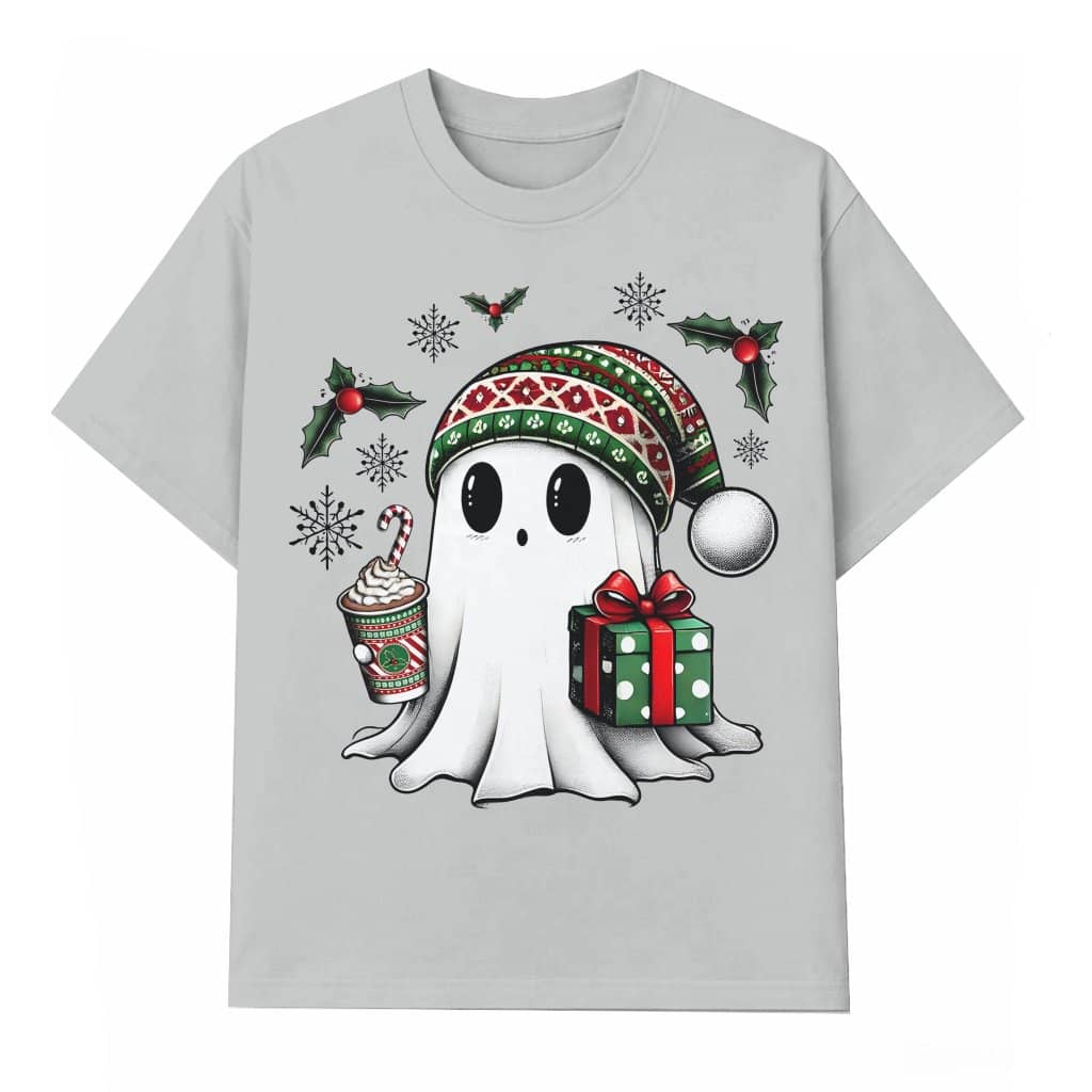Cute Ghost T-shirt – Christmas Gift Funny Trendy for Men Women