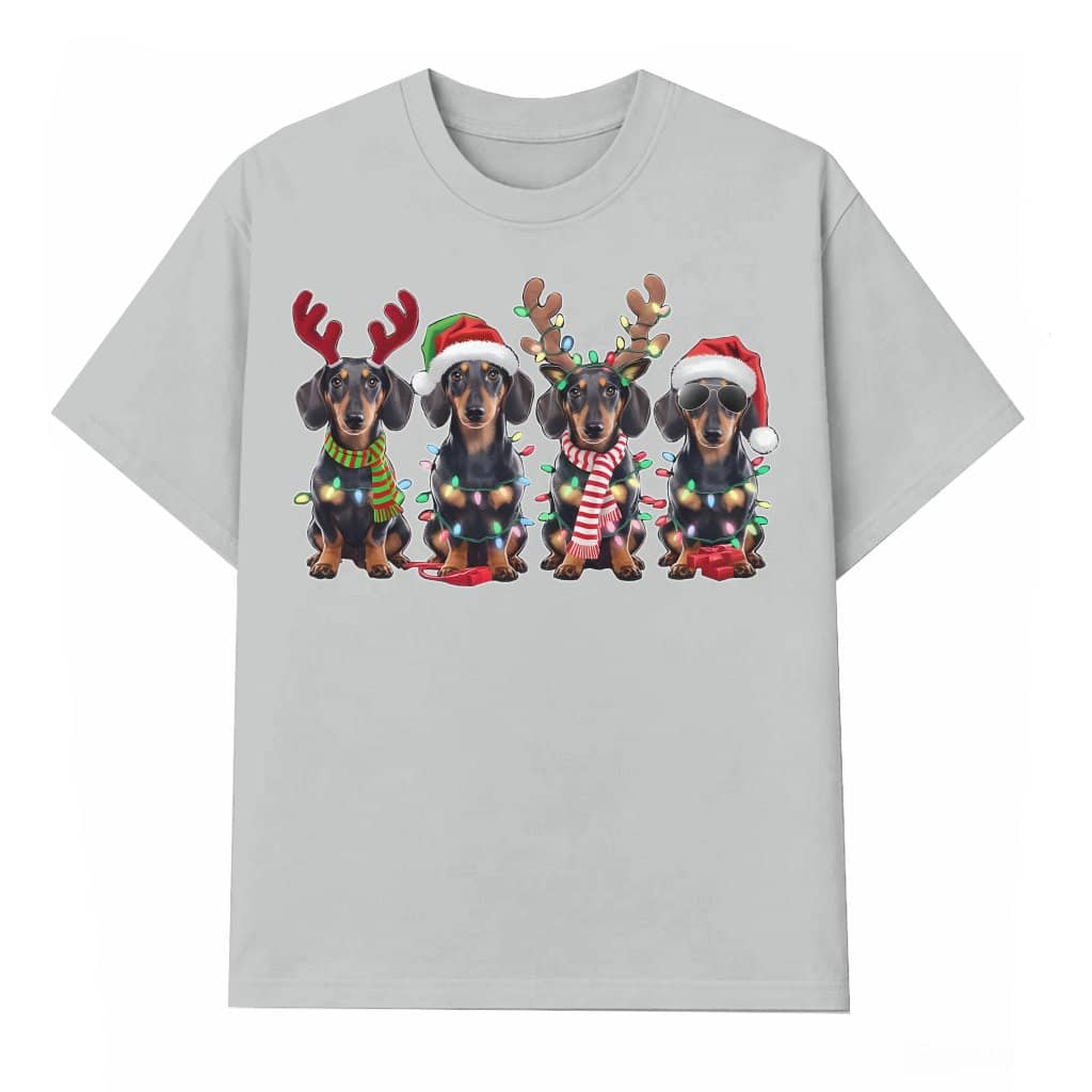 Dachshund Christmas Lights T-shirt – Funny Christmas Gift for Dog Lovers
