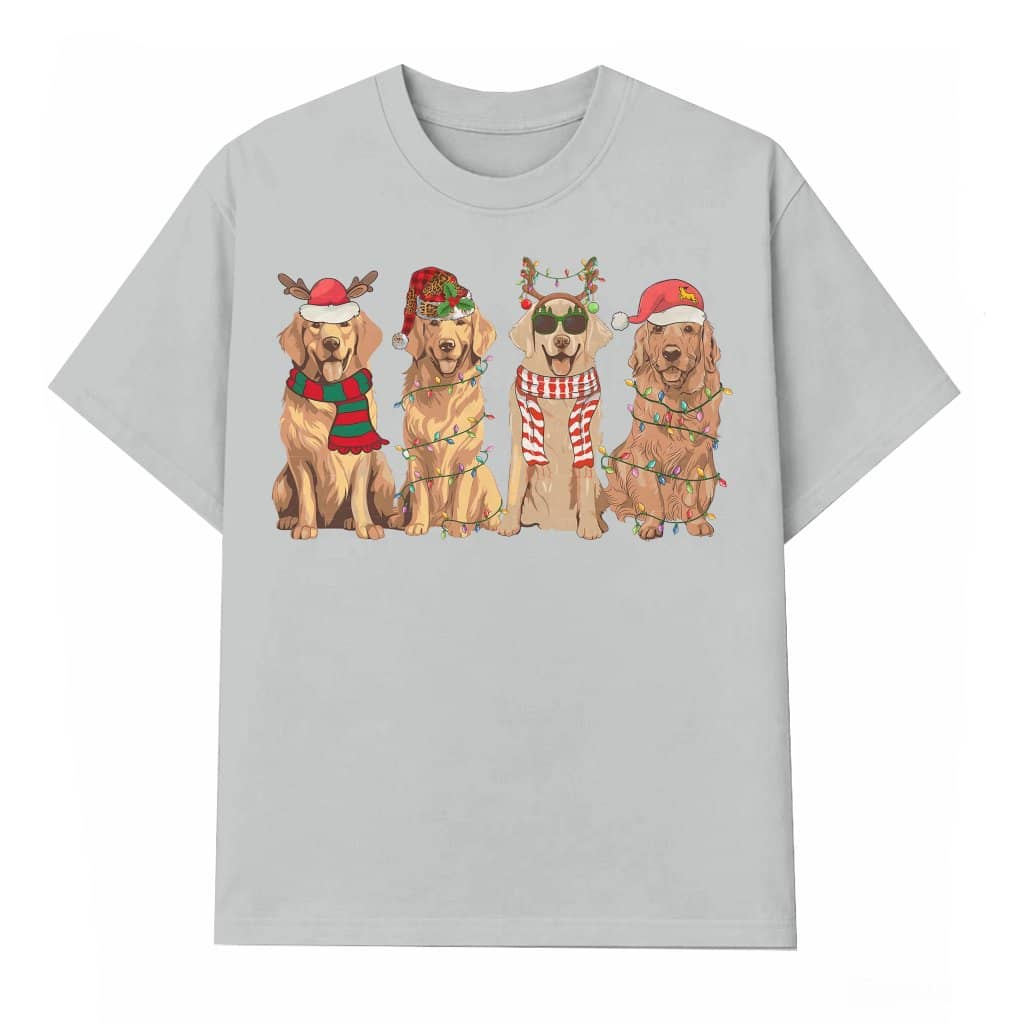 Cute Golden Retriever T-shirt – Christmas Gift for Dog Lover Mom