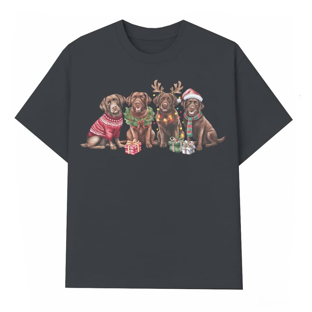 Brown Labrador T-shirt – Christmas Gift for Dog Mom Funny Cute