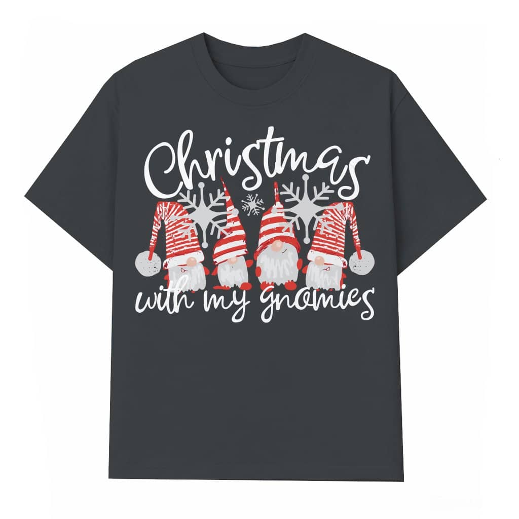 Merry Christmas Gnomies T-shirt – Christmas Gift Buffalo Plaid Cute Trendy