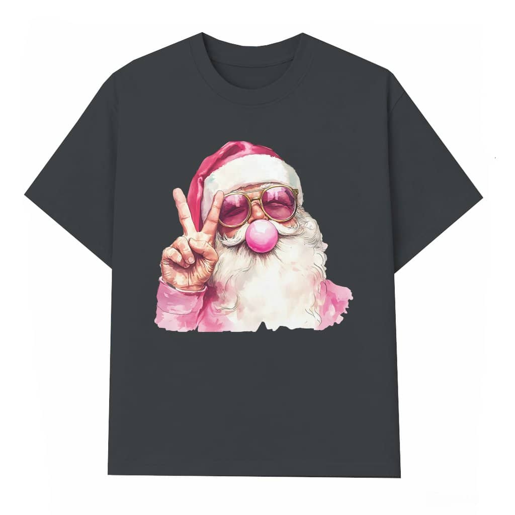 Funny Retro Pink Santa Sunglasses T-shirt – Christmas Gift