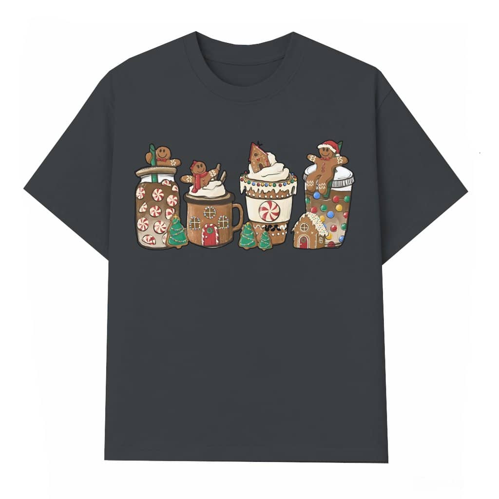 Gingerbread Coffee Latte T-shirt – Christmas Gift for Coffee Lover Cute
