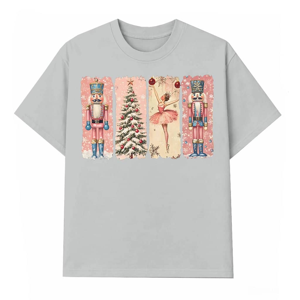 Retro Nutcracker T-shirt – Christmas Gift for Her Preppy Pink Ballet