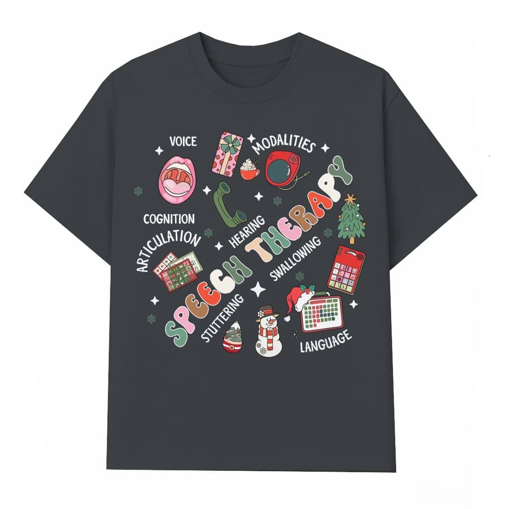 Funny SLP Christmas Squad T-shirt – Christmas Gift for Speech Therapist Merry Speechmas