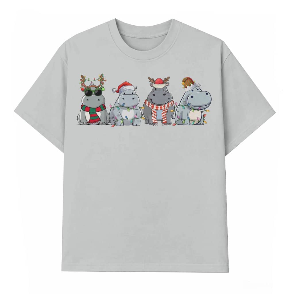 Retro Hippopotamus T-shirt – Christmas Gift for Hippo Lover Funny