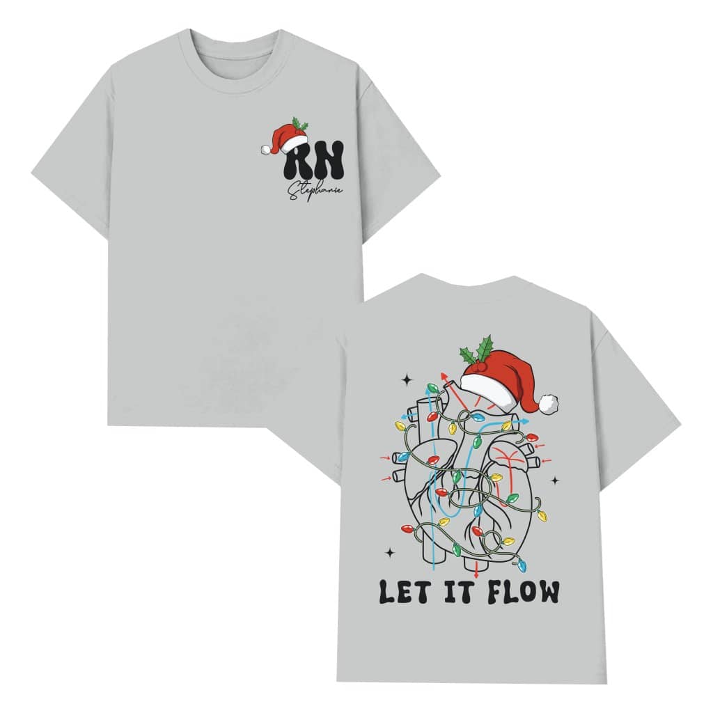 Let It Flow Cardiac Nurse T-shirt – Christmas Funny Gift for RN