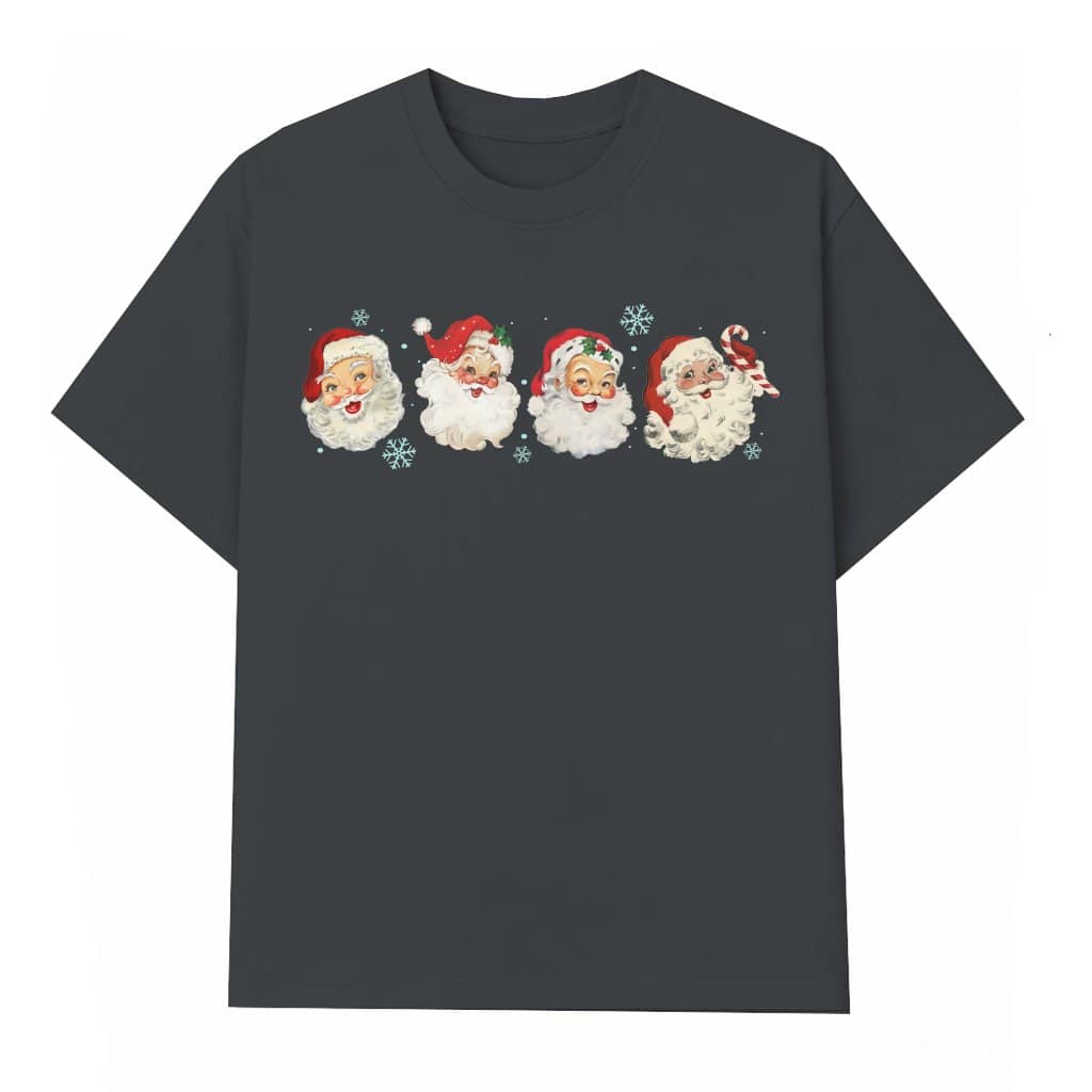 Retro Santa T-shirt – Christmas Gift for Women Vintage Style