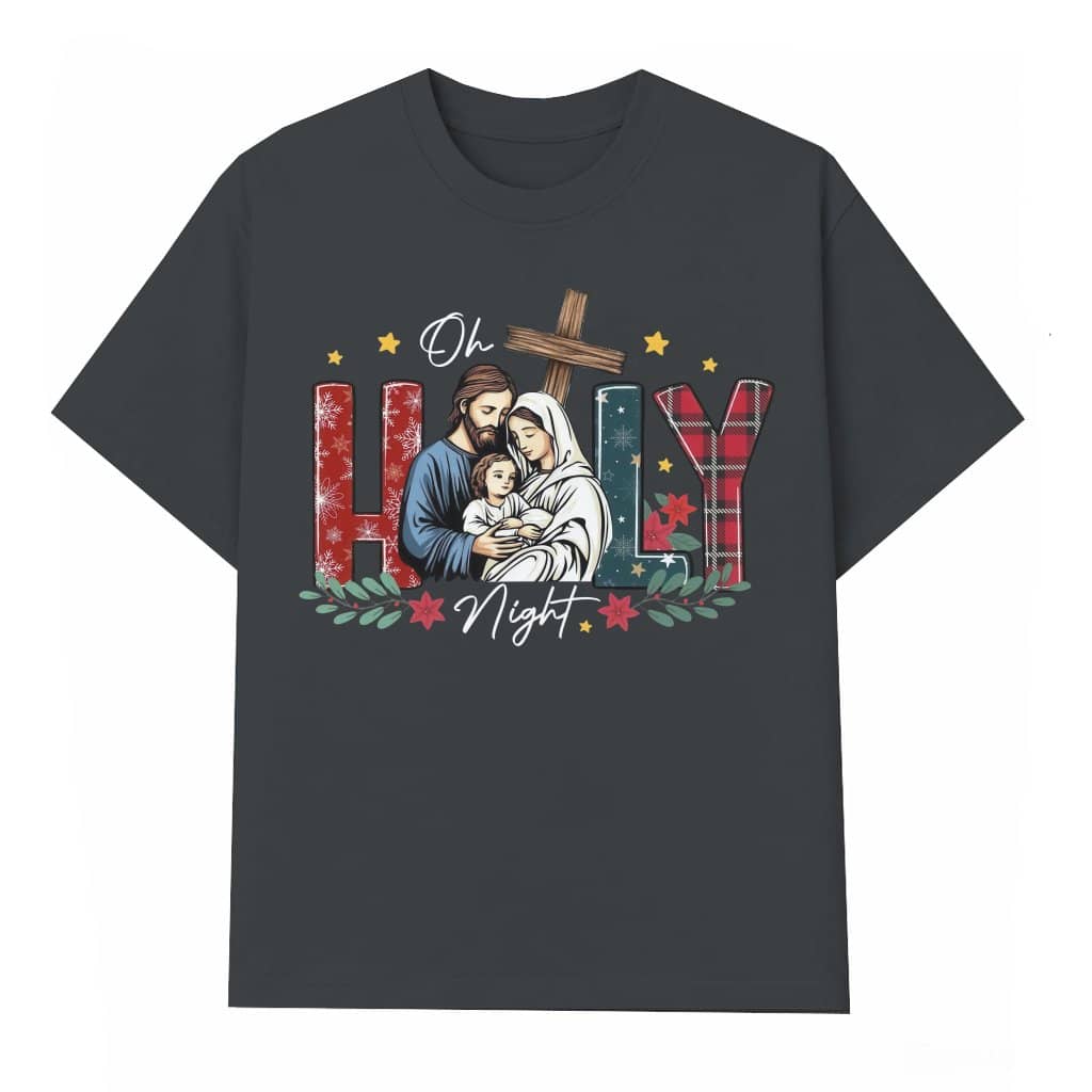 T-shirt Christmas Jesus is the Reason Oh Holly Night – Christian Gift
