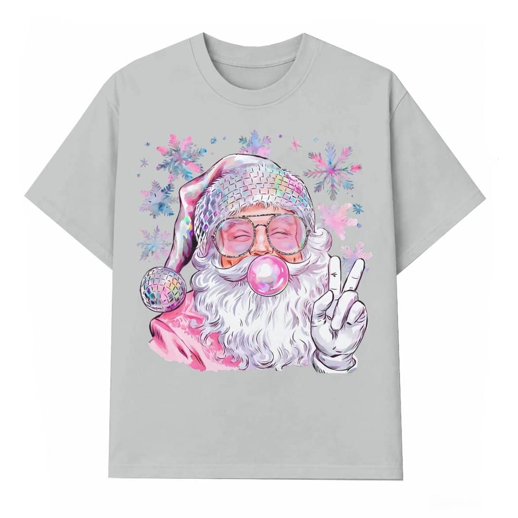 Santa T-shirt – Christmas Gift for Men Women Trendy Iridescent