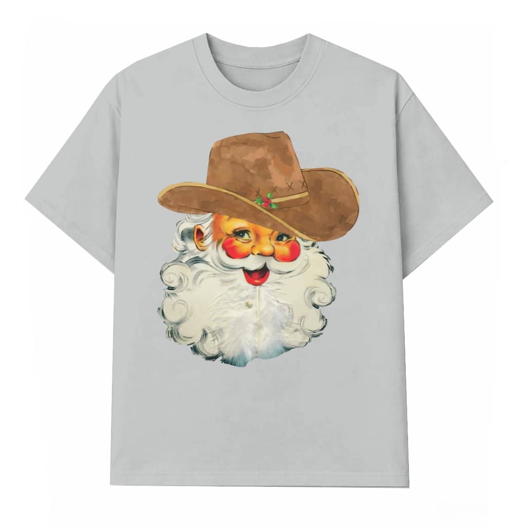 Funny Vintage Cowboy Santa T-shirt – Christmas Gift Western Country