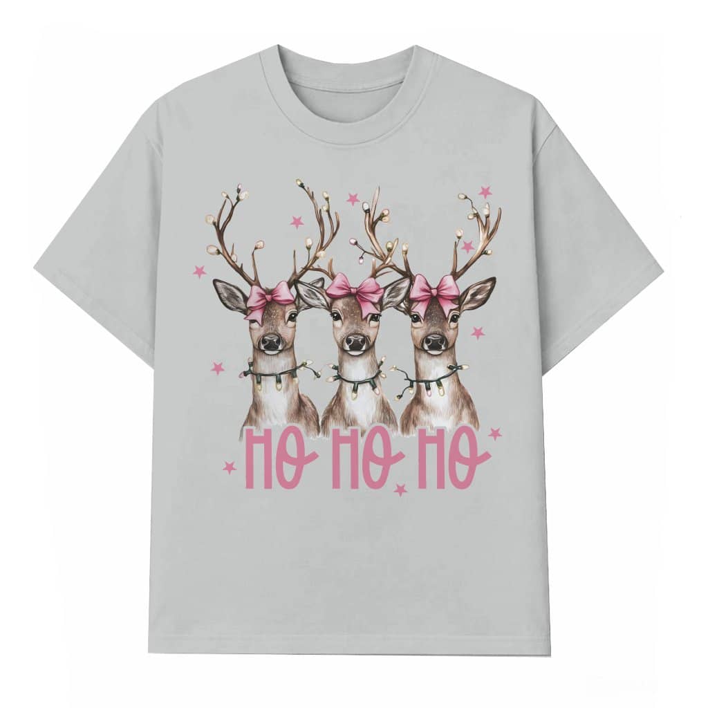 Ho Ho Ho Deer Funny Reindeer T-shirt – Christmas Gift