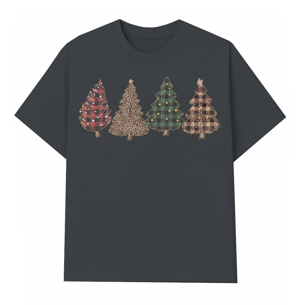 Cute Trendy Christmas Tree T-shirt – Christmas Holiday Gift for Women