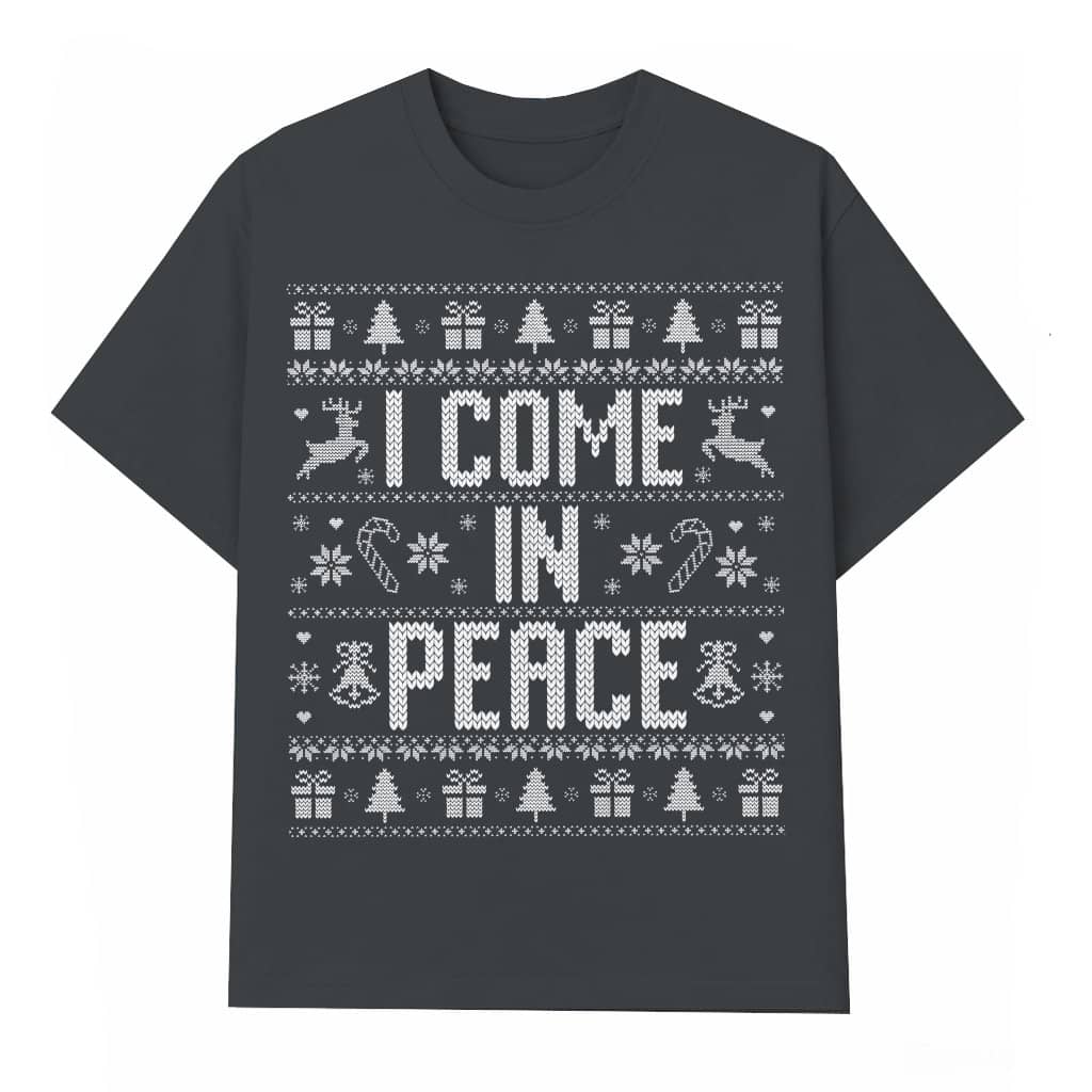 I Come In Peace T-shirt – Ugly Christmas Funny Gift for Couples Matching Party