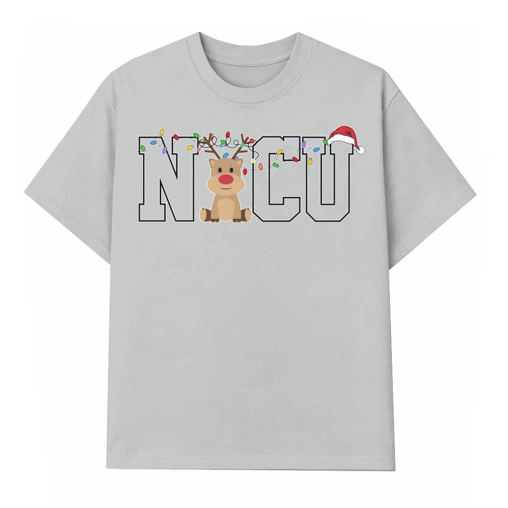 NICU Nurse Reindeer T-shirt – Christmas Gift for NICU Nurse Funny