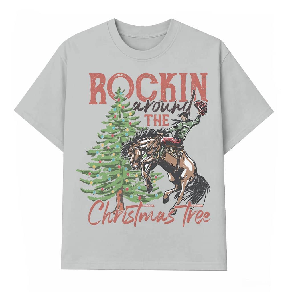 Rocking Around The Christmas Tree T-shirt – Christmas Gift Retro Western