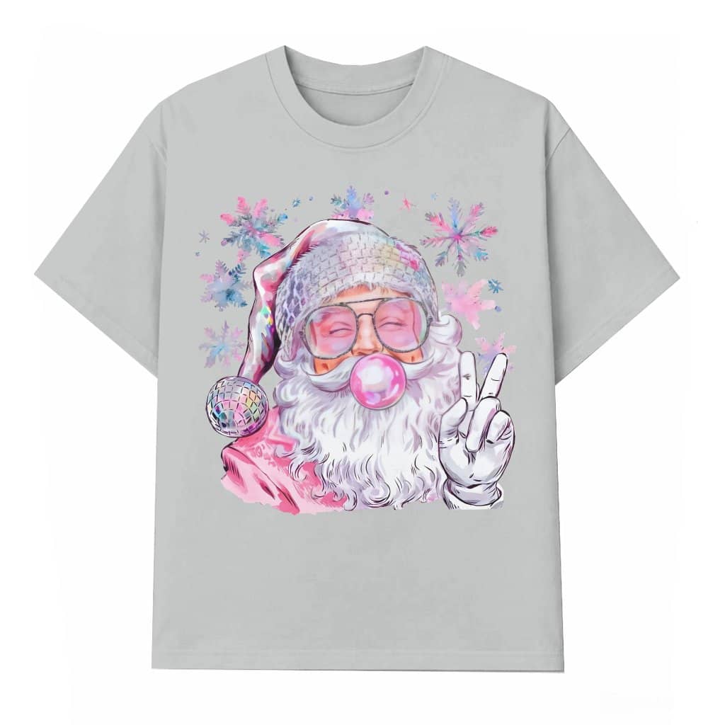 Iridescent Santa Claus T-shirt – Christmas Gift for Men Women Funny