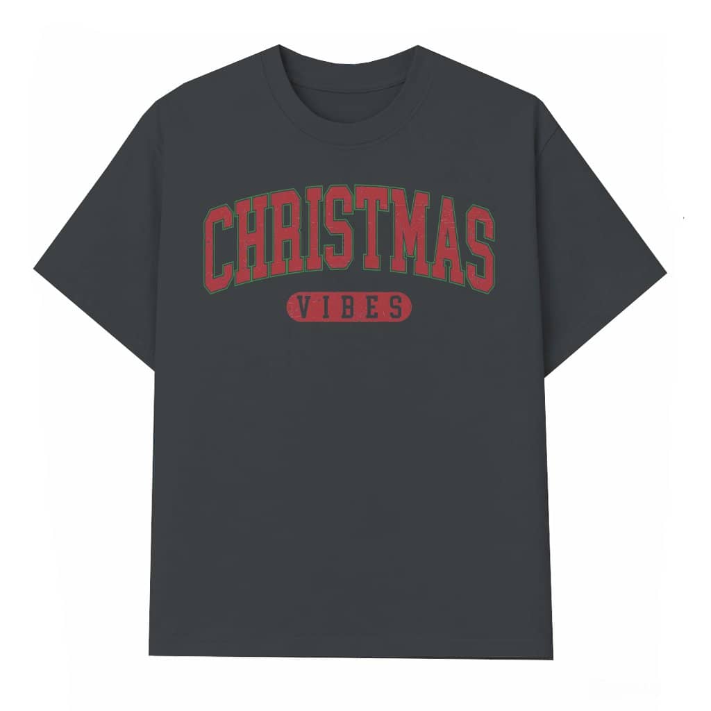 Cute Christmas Vibes T-Shirt for Women Trendy Holiday Gift