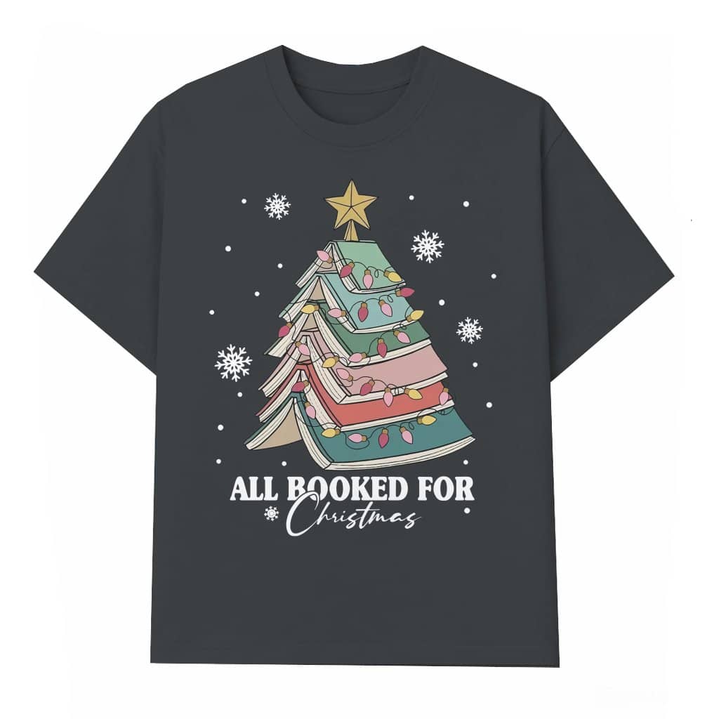 All Booked T-shirt Christmas – Funny Gift for Librarian Bookworm