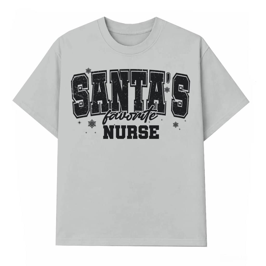 Santa's Favorite Nurse T-shirt – Funny Christmas Gift for Nurse