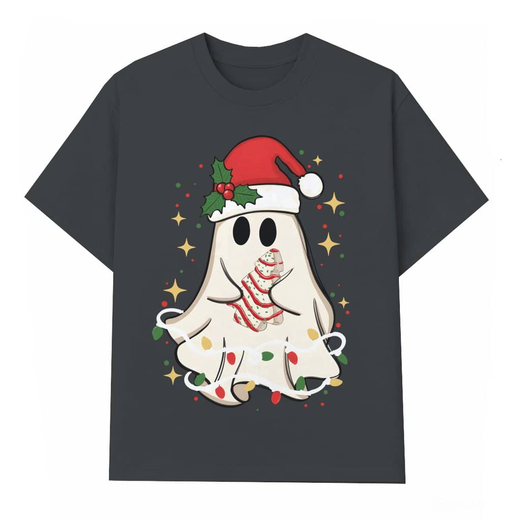 Cute Christmas Ghost Tree T-shirt – Funny Cute Christmas Gift
