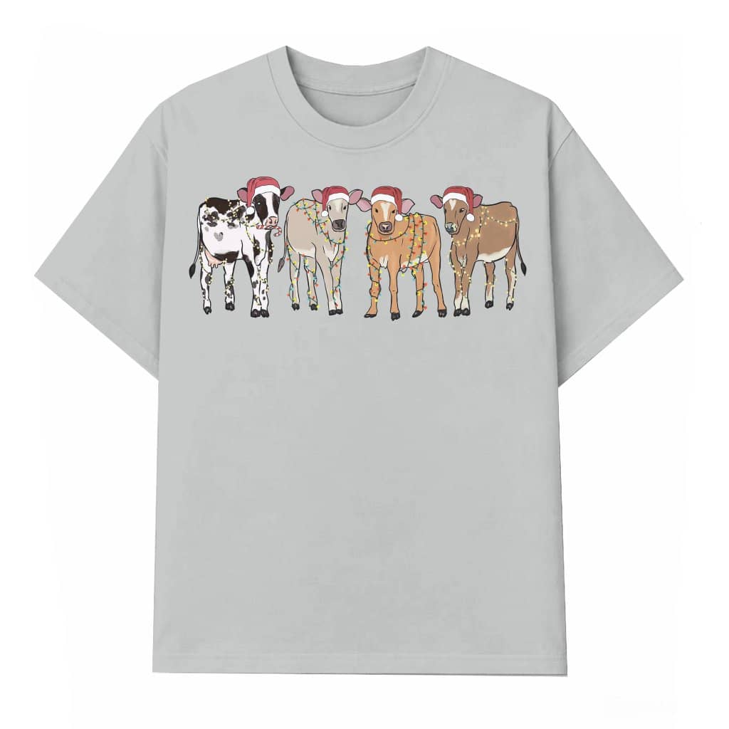 Funny Cow Santa T-shirt – Christmas Gift for Farm Lover Cute