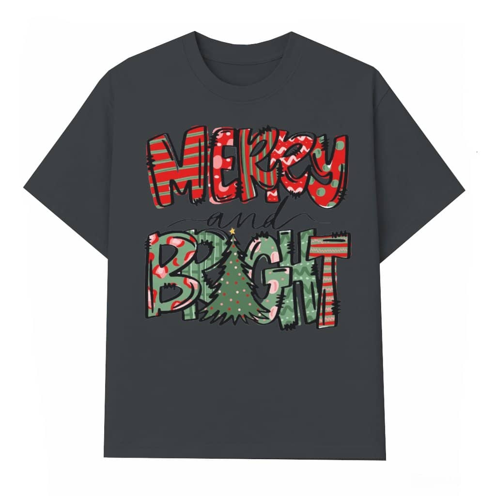 Merry and Bright T-shirt Christmas – Holiday Gift Trendy