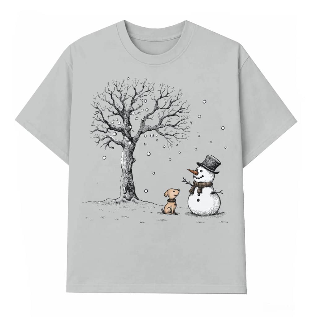 Snowman Dog T-shirt – Christmas Gift for Women Let It Snow Cute