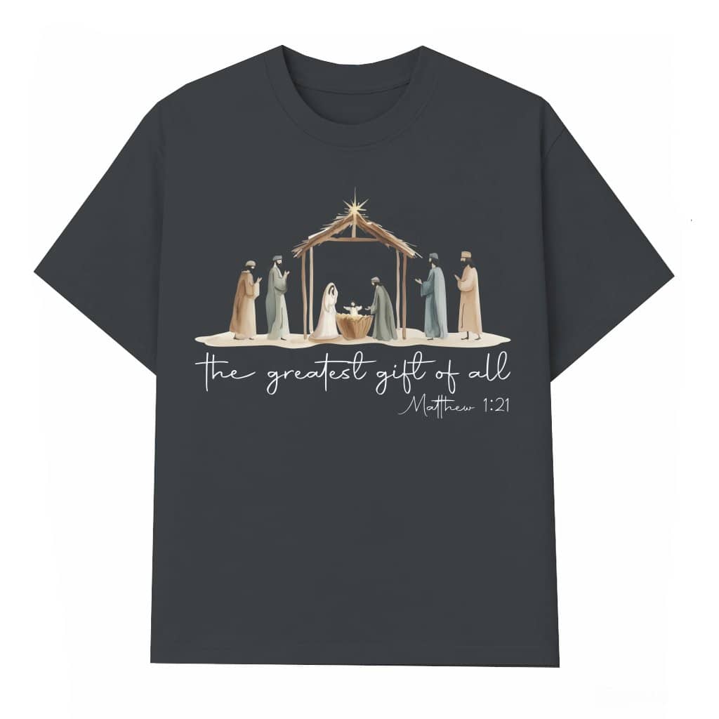 Coquette Bow Nativity T-shirt – Christmas Gift