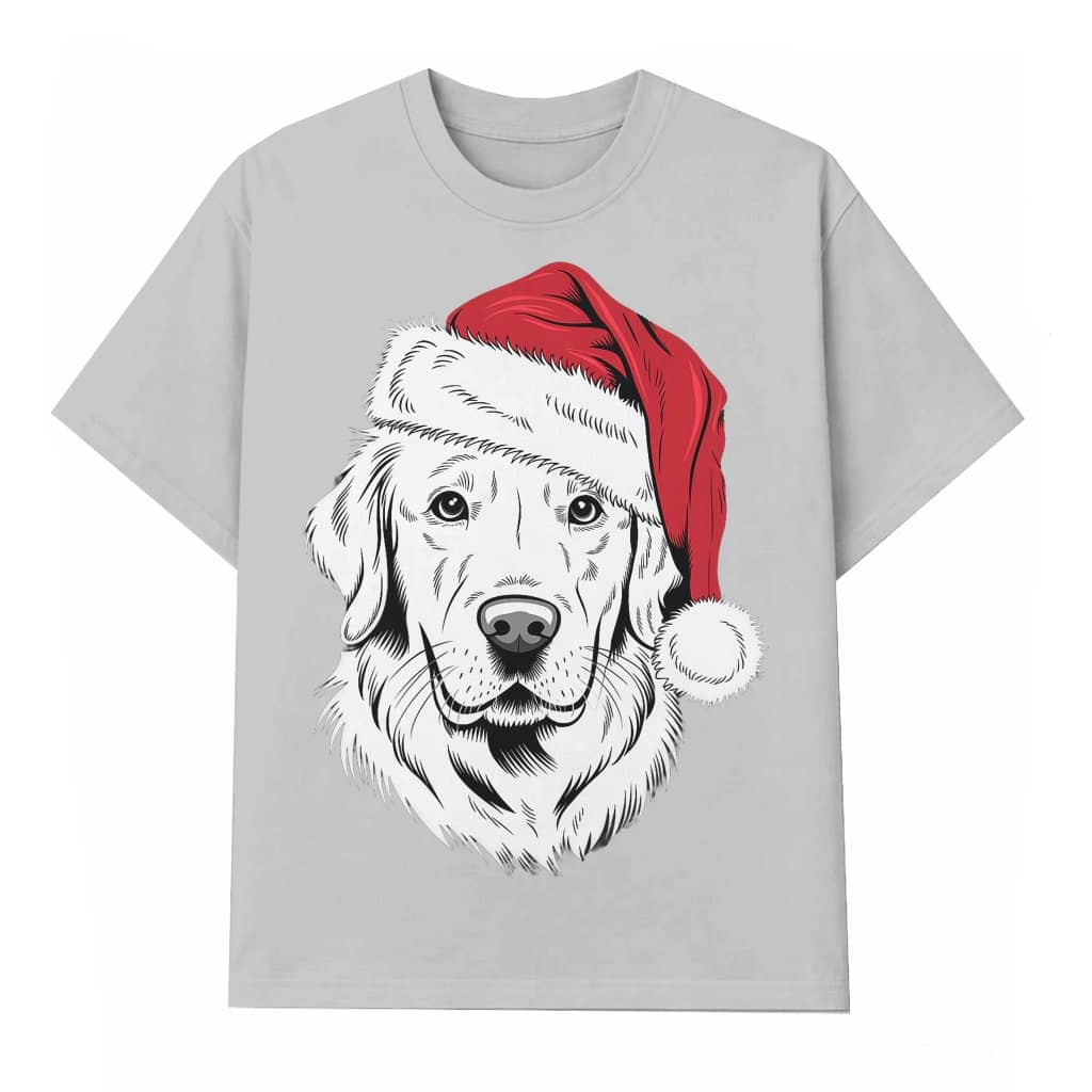 Funny Golden Retriever Santa T-shirt – Christmas Gift for Dog Lover