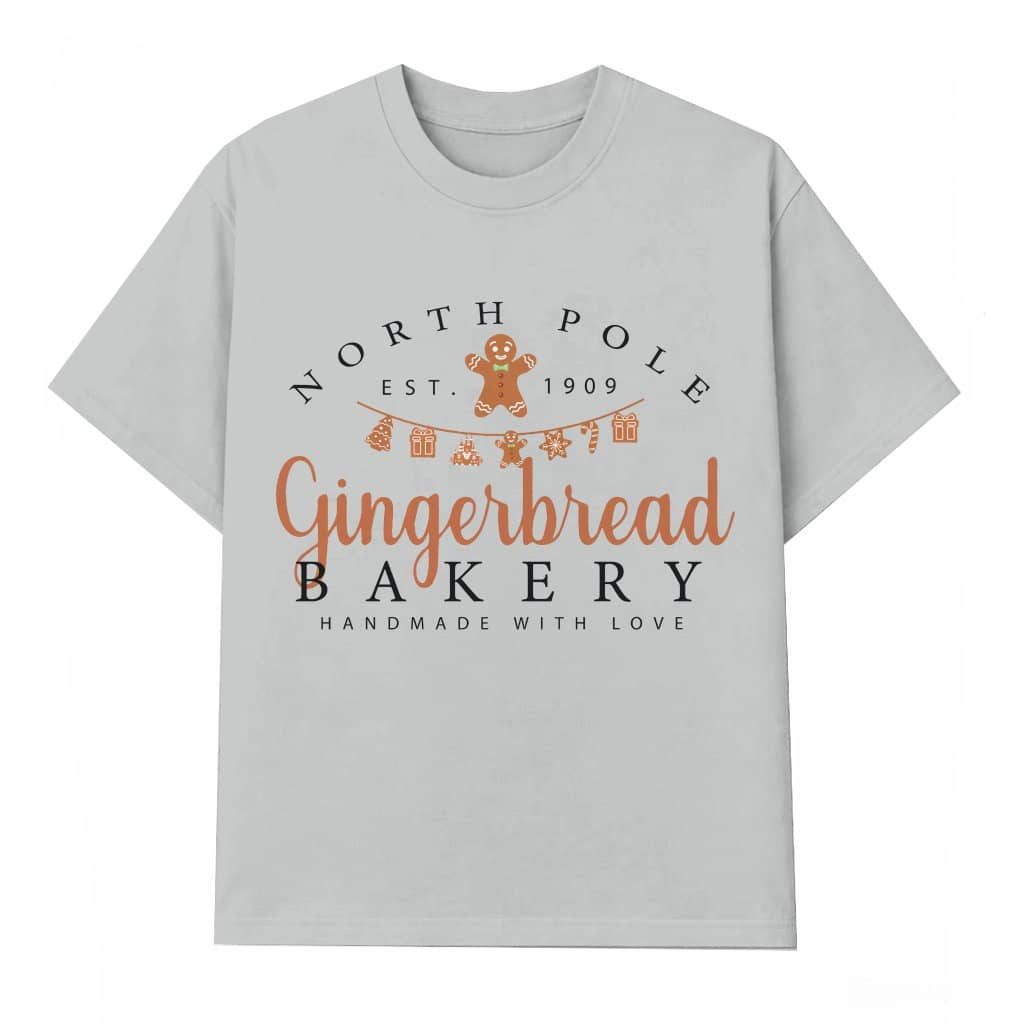 North Pole Est 1875 Gingerbread Bakery T-shirt – Christmas Holiday Gift Classic