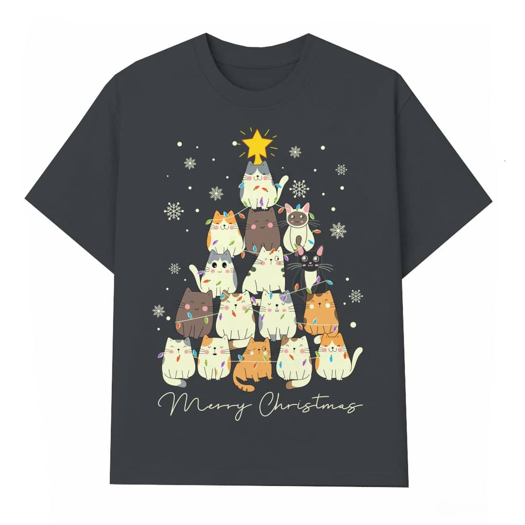 Cat Tree Meow T-shirt Christmas – Gift for Cat Lovers Cute