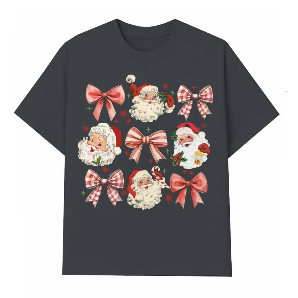 Vintage Santa T-shirt – Christmas Gift for Women Retro Coquette Oversized